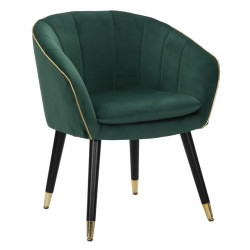 Fauteuil Paris Vert/Or – Raffinement émeraude aux reflets dorés (62×58×78 cm)