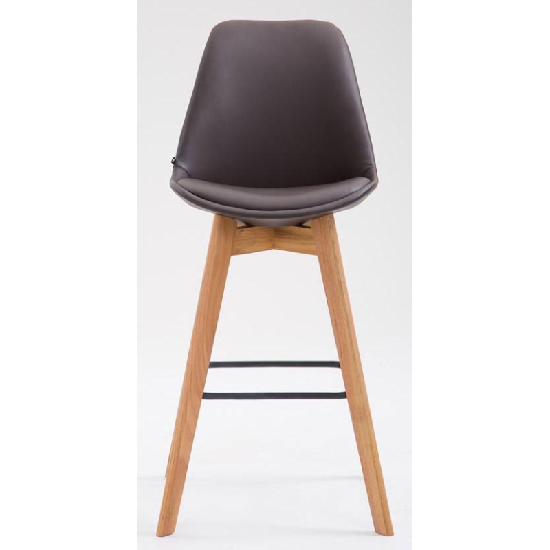 Lot de 2 tabourets de bar Metz en cuir artificiel natura brun