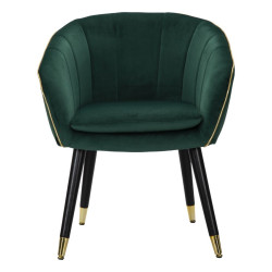 Fauteuil Paris Vert/Or – Raffinement émeraude aux reflets dorés (62×58×78 cm)