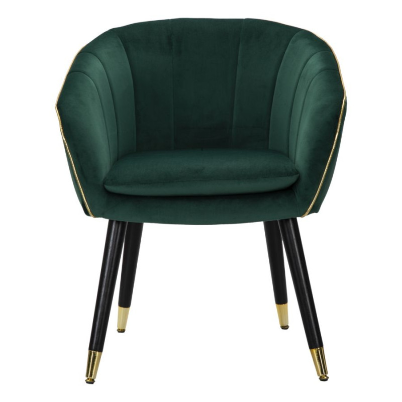 Fauteuil Paris Vert/Or – Raffinement émeraude aux reflets dorés (62×58×78 cm)