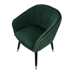 Fauteuil Paris Vert/Or – Raffinement émeraude aux reflets dorés (62×58×78 cm)