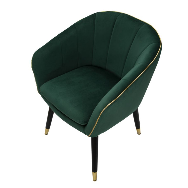 Fauteuil Paris Vert/Or – Raffinement émeraude aux reflets dorés (62×58×78 cm)