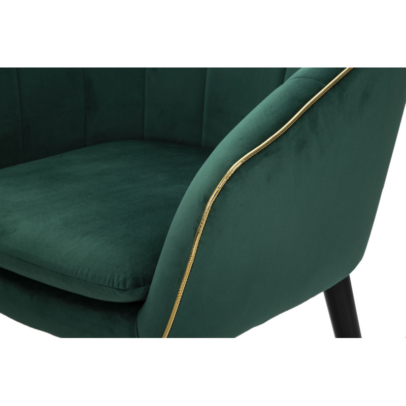 Fauteuil Paris Vert/Or – Raffinement émeraude aux reflets dorés (62×58×78 cm)