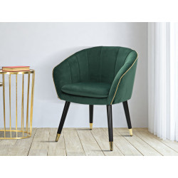Fauteuil Paris Vert/Or – Raffinement émeraude aux reflets dorés (62×58×78 cm)