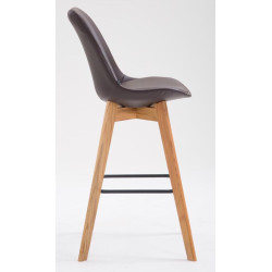 Lot de 2 tabourets de bar Metz en cuir artificiel natura brun
