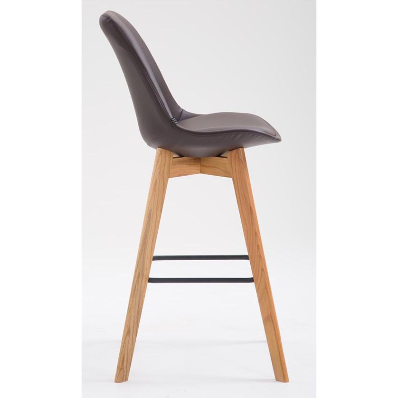 Lot de 2 tabourets de bar Metz en cuir artificiel natura brun