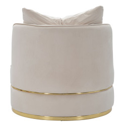 Fauteuil Paris Space Crème/Or – Courbes généreuses pour une aura dorée (Ø 84×72 cm)