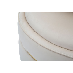 Fauteuil Paris Space Crème/Or – Courbes généreuses pour une aura dorée (Ø 84×72 cm)