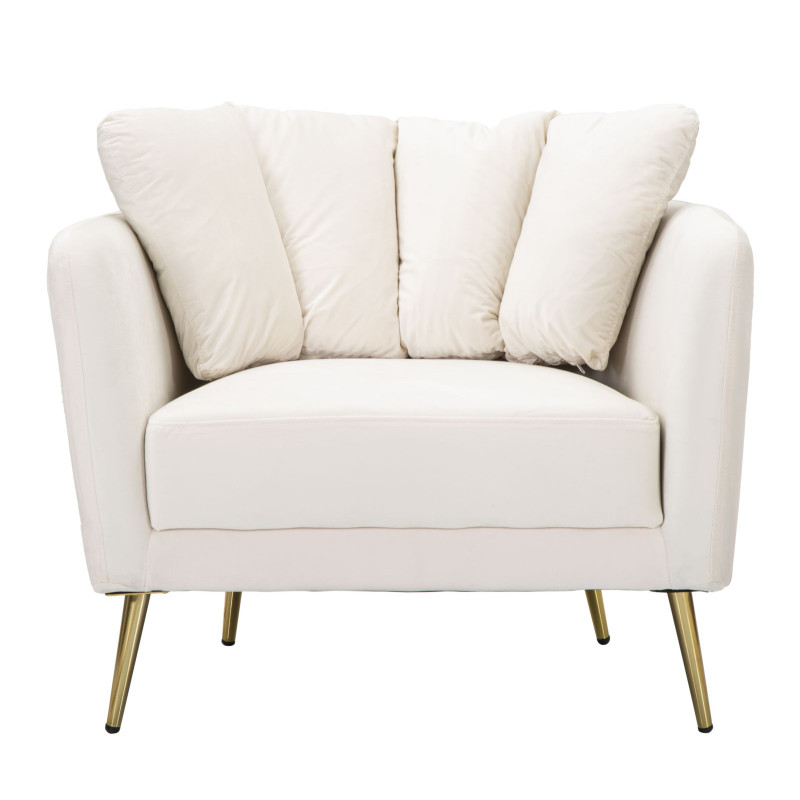 Fauteuil Kiev Crème – Sobriété chic aux lignes élégantes (88×77×74 cm)