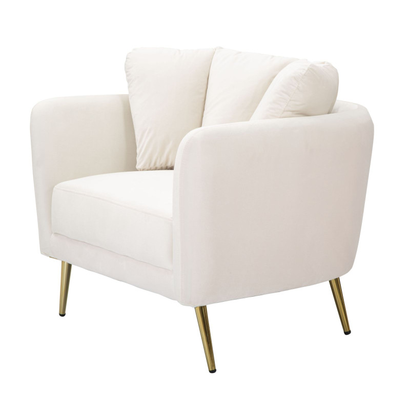 Fauteuil Kiev Crème – Sobriété chic aux lignes élégantes (88×77×74 cm)