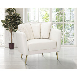 Fauteuil Kiev Crème – Sobriété chic aux lignes élégantes (88×77×74 cm)