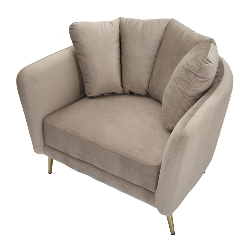 Fauteuil Kiev Gris – Modernité douce au charme neutre (88×77×74 cm)