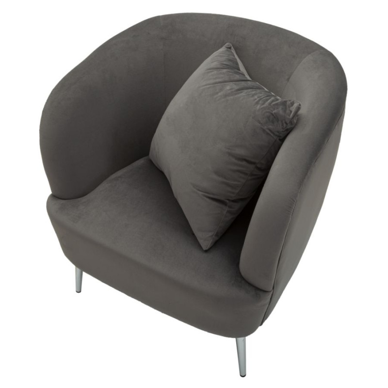 Fauteuil Argenté – Brillance argent pour un style éclatant (73×66×78 cm)