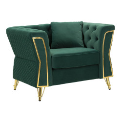 Fauteuil Emy Vert – Élégance naturelle et assise majestueuse (104×83×76 cm)