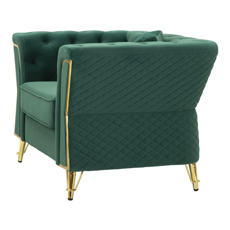 Fauteuil Emy Vert – Élégance naturelle et assise majestueuse (104×83×76 cm)