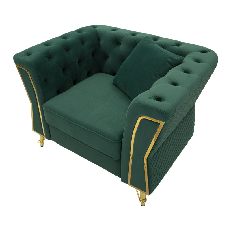 Fauteuil Emy Vert – Élégance naturelle et assise majestueuse (104×83×76 cm)