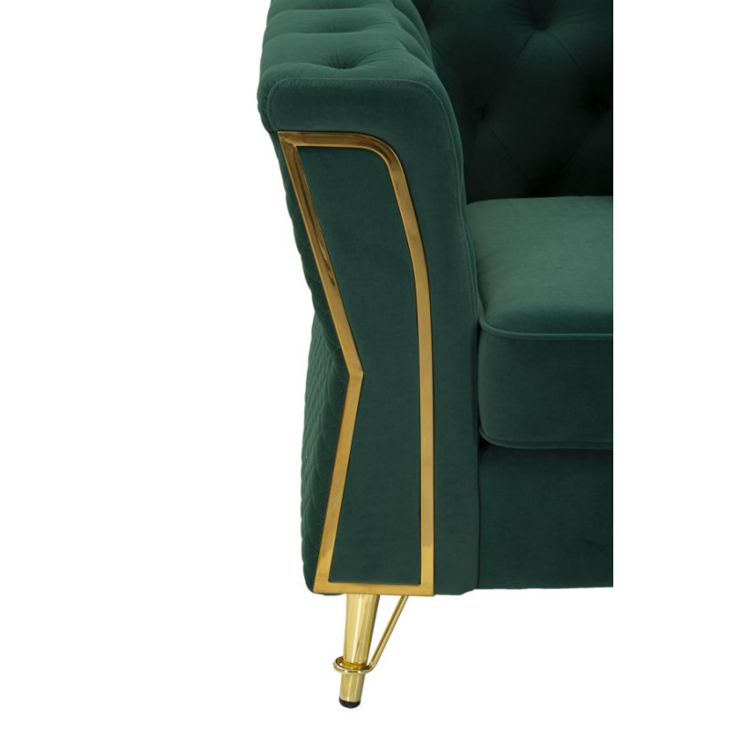 Fauteuil Emy Vert – Élégance naturelle et assise majestueuse (104×83×76 cm)