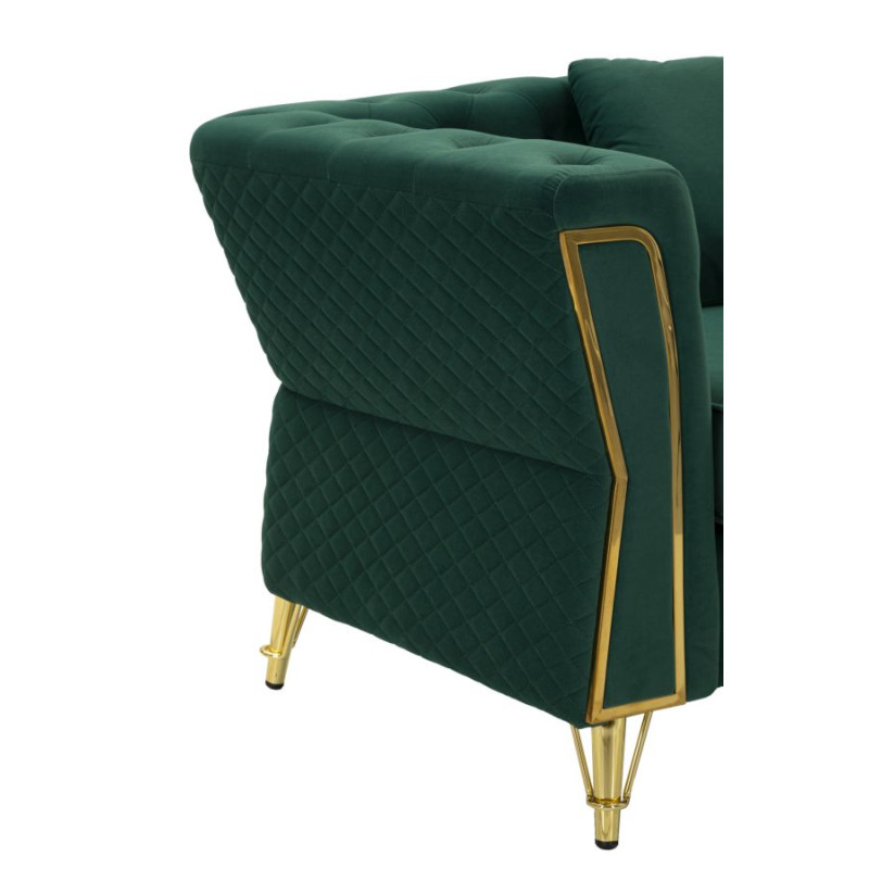 Fauteuil Emy Vert – Élégance naturelle et assise majestueuse (104×83×76 cm)