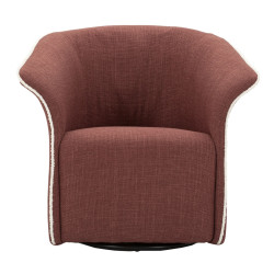 Fauteuil pivotant Siena Bordeaux – Design épuré en rouge profond (83,5×66×80 cm – hauteur assise 42 cm)