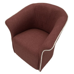 Fauteuil pivotant Siena Bordeaux – Design épuré en rouge profond (83,5×66×80 cm – hauteur assise 42 cm)