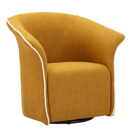 Fauteuil pivotant Siena Senape – Éclat contemporain en jaune moutarde (83,5×66×80 cm – hauteur assise 42 cm)