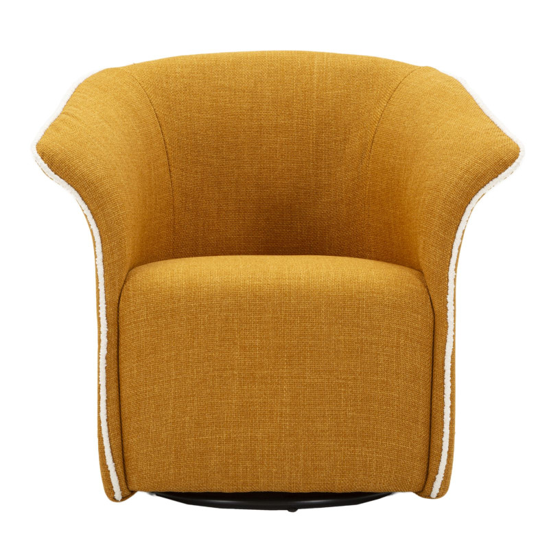 Fauteuil pivotant Siena Senape – Éclat contemporain en jaune moutarde (83,5×66×80 cm – hauteur assise 42 cm)