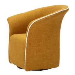 Fauteuil pivotant Siena Senape – Éclat contemporain en jaune moutarde (83,5×66×80 cm – hauteur assise 42 cm)