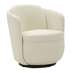 Fauteuil pivotant Torino Crème – Minimalisme chic et douceur crème (70×72×75 cm – hauteur assise 44,5 cm)