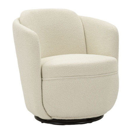 Fauteuil pivotant Torino Crème – Minimalisme chic et douceur crème (70×72×75 cm – hauteur assise 44,5 cm)