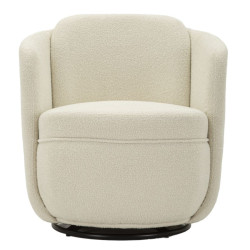 Fauteuil pivotant Torino Crème – Minimalisme chic et douceur crème (70×72×75 cm – hauteur assise 44,5 cm)
