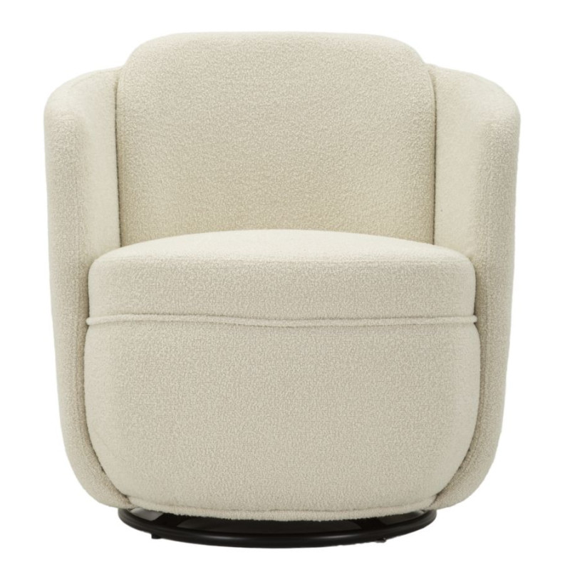 Fauteuil pivotant Torino Crème – Minimalisme chic et douceur crème (70×72×75 cm – hauteur assise 44,5 cm)