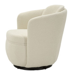Fauteuil pivotant Torino Crème – Minimalisme chic et douceur crème (70×72×75 cm – hauteur assise 44,5 cm)