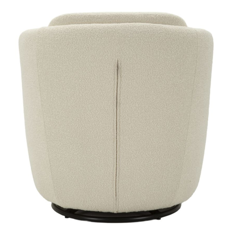 Fauteuil pivotant Torino Crème – Minimalisme chic et douceur crème (70×72×75 cm – hauteur assise 44,5 cm)