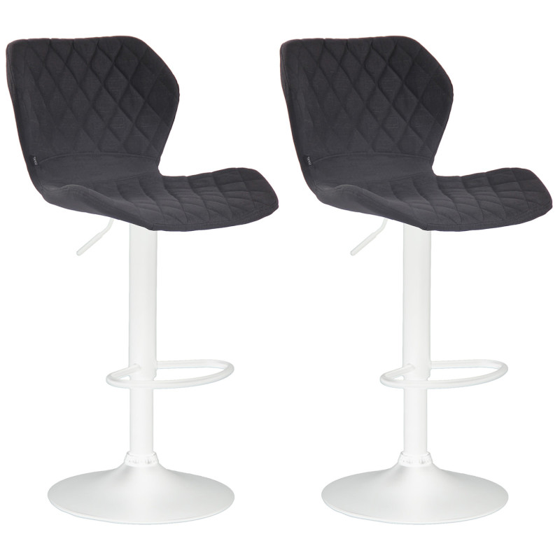 Lot de 2 tabourets de bar en tissu liège noir