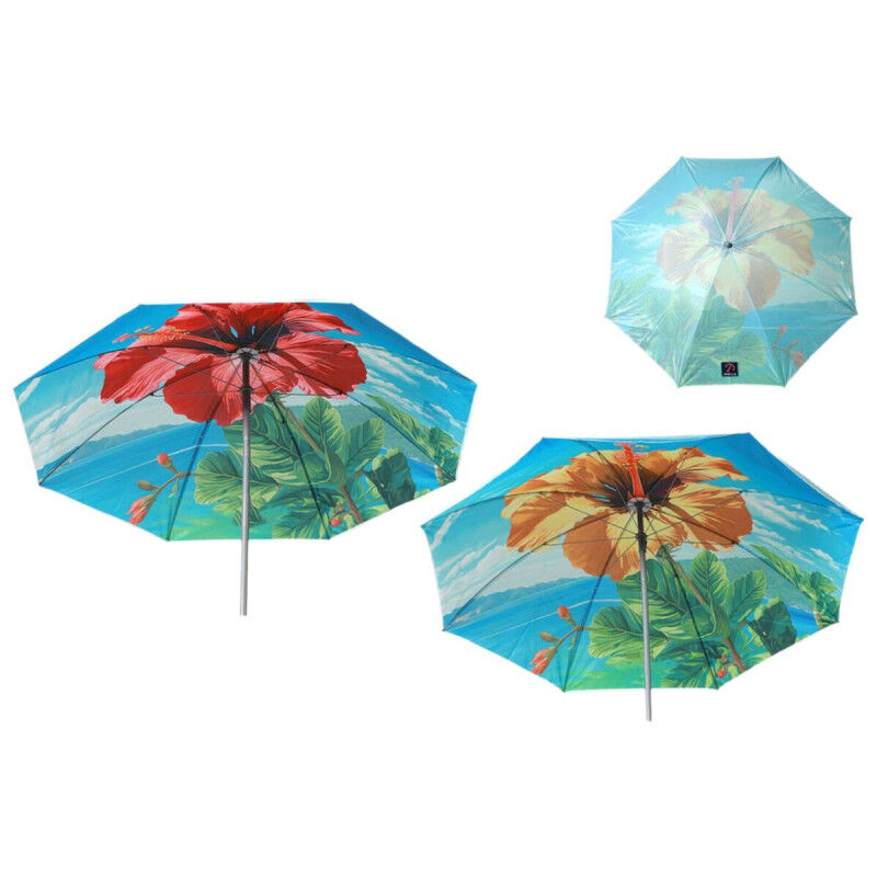 Parasol de plage Ø 140 cm SPF50+ Fleur
