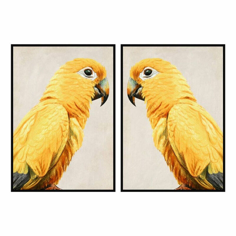 Cadre DKD Home Decor Perroquet Tropical (103 x 4,2 x 143 cm) (2 Unités)