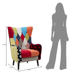 Fauteuil Impérial – 73×79×106 cm – Élégance Patchwork