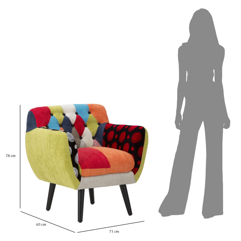 Fauteuil Impérial Neuf – 71×63×78 cm – Design Coloré