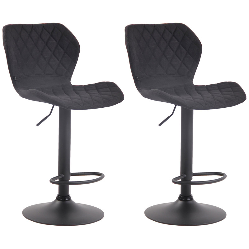 Lot de 2 tabourets de bar en tissu liège noir