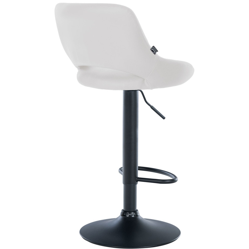Tabouret de bar Milet simili cuir noir blanc
