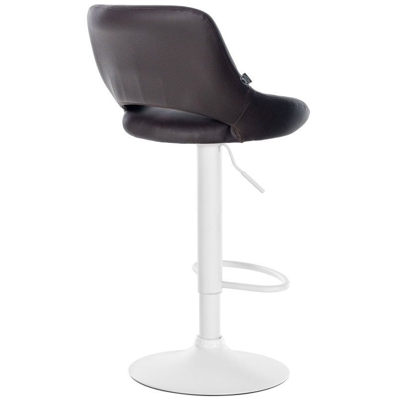 Tabouret de bar Milet en cuir artificiel blanc marron