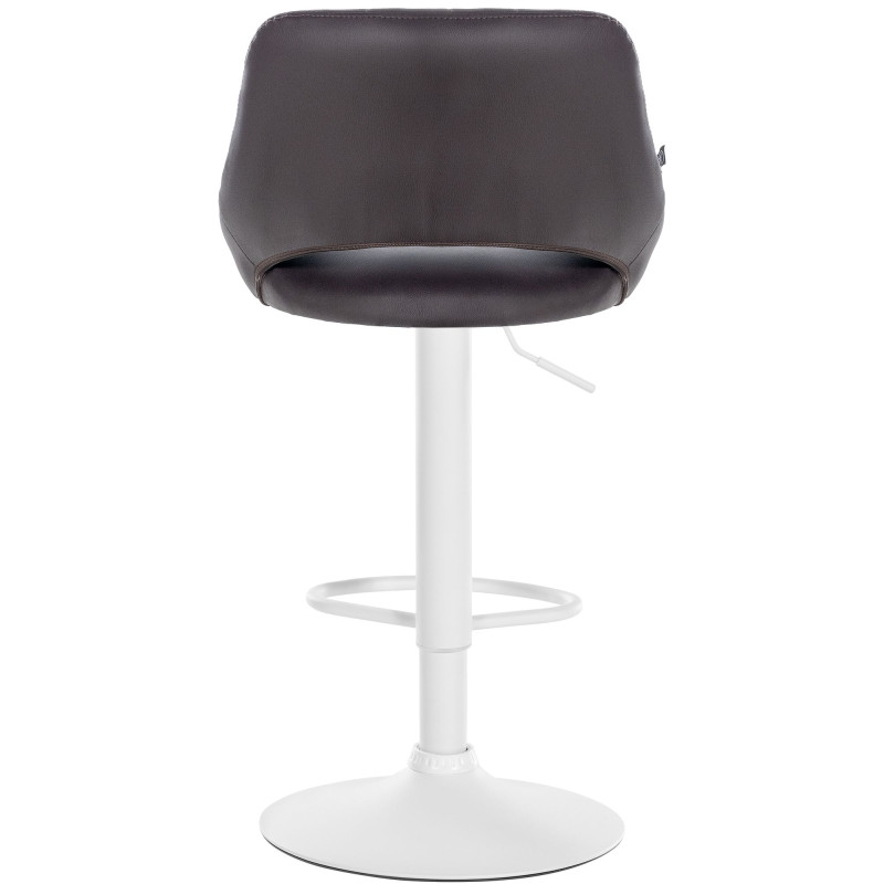 Sgabello da bar Milet in similpelle bianco-marrone