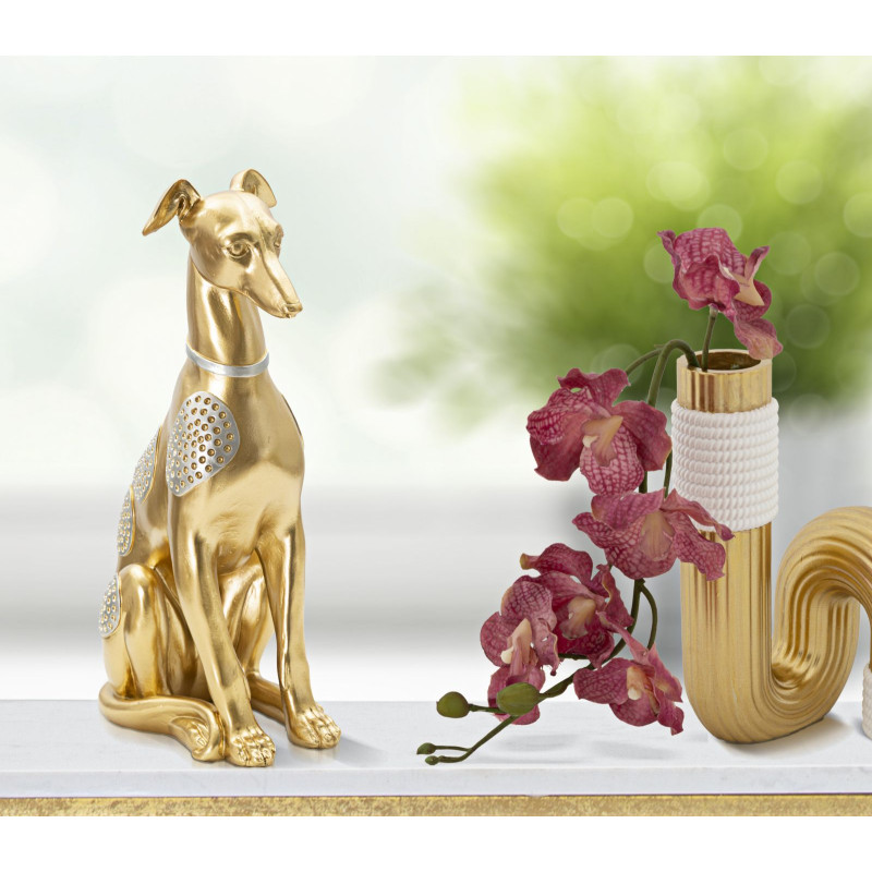 Chien Assis, Fidèle Vigie de l’Immortel – CM 19,8X10X29