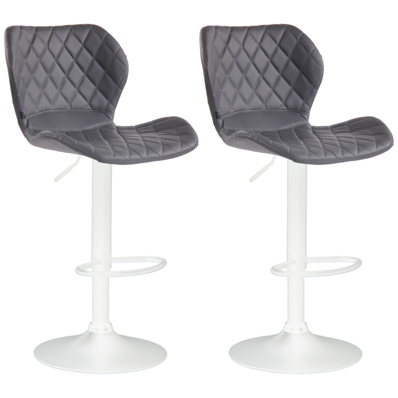 Lot de 2 tabourets de bar en liège simili cuir gris