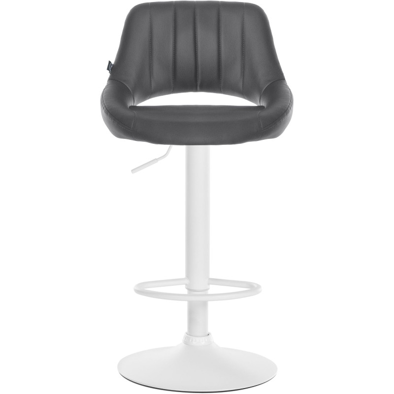 Tabouret de bar Milet en cuir artificiel blanc gris