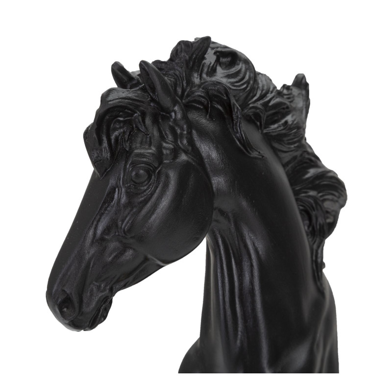Cheval Noir et Or, Monture Éternelle des Dynasties – CM 14X11X27