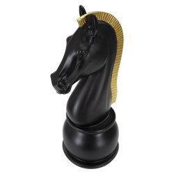 Cheval Noir et Or, Flamme de Bataille Immuable – CM Ø 18,5X50