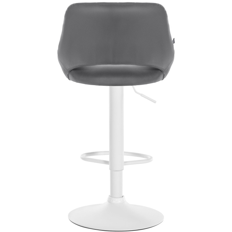 Tabouret de bar Milet en cuir artificiel blanc gris