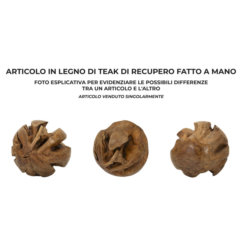Palla in Teak Monumentale, Globo di Autenticità – CM Ø 50