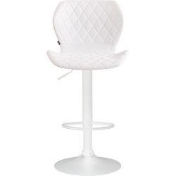 Lot de 2 tabourets de bar en liège simili cuir blanc